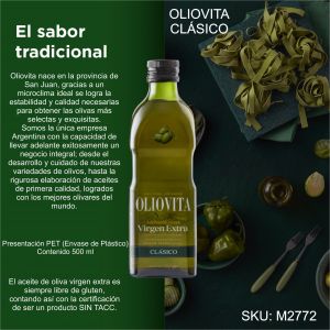 ACEITE DE OLIVA OLIOVITA CLASICO PET 500 ML X 6 UNIDADES - Vista 2