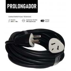 ALARGUE PROLONGADOR NEGRO 3X0.75 MM 3 MTS - Vista 1