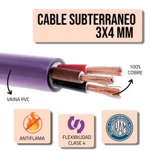 CABLE SUBTERRANEO 3X4 MM X METRO EPUYEN - Vista 2