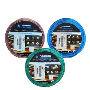 CABLE UNIPOLAR 1.5 MM X 100M PACK X 3 COLORES (MARRON - CELESTE - VERDE/AMARILLO)