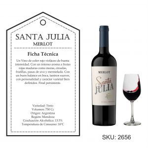 VINO SANTA JULIA MERLOT 750 CC - Vista 1