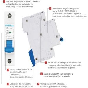 DISYUNTOR BIPOLAR 2X25A 30 MA (CLASE AC) 6KA CHINT - Vista 2