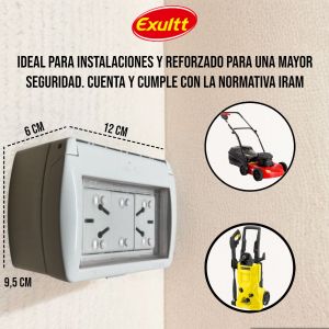 TAPA CAPSULADA EXTERIOR MEMBRANA APLICAR + 2 TOMAS ESPECIAL 10A EXULTT URBANA - Vista 2