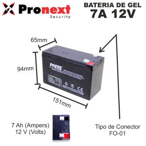 BATERIA DE GEL 12V 7 AH CON CARGADOR DE 12V 7 AH - Vista 2