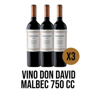 VINO DON DAVID MALBEC 750 CC X 3 UNIDADES - Vista 1