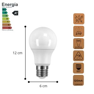 LAMPARA BULBO LED 15 WATT CANDELA COLOR CALIDO X5 UNIDADES - Vista 3