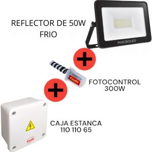 REFLECTOR LED SMD 50W FRIO IP65 MACROLED + FOTOCONTROL + CAJA ESTANCA - Vista 1