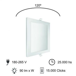 PANEL LED EMBUTIR CUADRADO 18W MACROLED - Vista 6