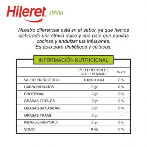 EDULCORANTE HILERET STEVIA FORTE LIQUIDO 200 ML X 6 UNIDADES - Vista 2