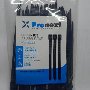 PRECINTO NEGRO DE 100X2.5MM X 100 UNIDADES PRONEXT - Vista 1