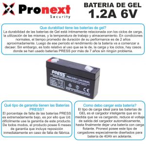 BATERIA DE GEL DE 6V 1.2 AH PRESS - Vista 2