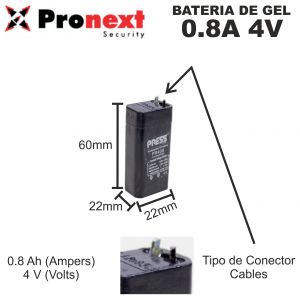 BATERIA DE GEL DE 4V 0.8 AH PRESS - Vista 1