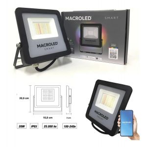 REFLECTOR LED RGB PRO SMART 20W 220V MACROLED - Vista 2