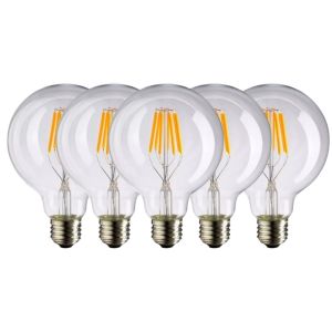 LAMPARA LED GLOBO FILAMENTO 6W CANDELA X5 UNIDADES