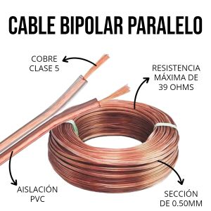 CABLE BIPOLAR PARALELO CRISTAL 0.50MM X 100 MTS EPUYEN - Vista 2