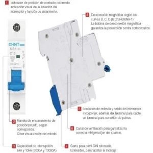 LLAVE TERMICA UNIPOLAR 1X4A 6KA CURVA C CHINT - Vista 1