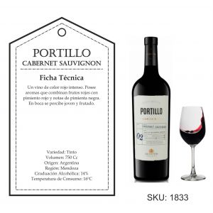 VINO FINCA EL PORTILLO CABERNET SAUVIGNON 750 CC - Vista 1