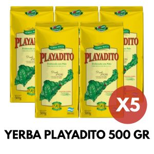 PAQUETE YERBA PLAYADITO 500 GR X5 UNIDADES + EDULCORANTE HILERET MATE LIQUIDO 400 ML - Vista 2