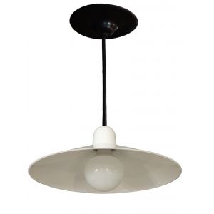 LAMPARA COLGANTE CHINO 1 LUZ BASICO BLANCO + LAMPARA GLOBO LED 12WTS CALIDO - Vista 1