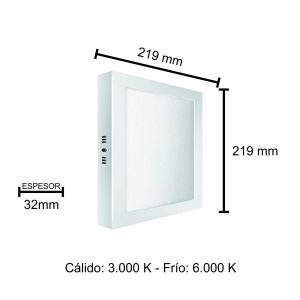 PANEL LED APLICAR CUADRADO 18W MACROLED - Vista 5