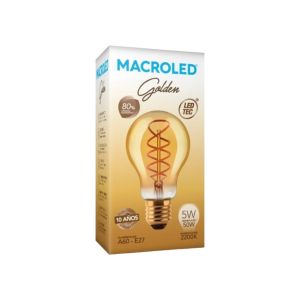 LAMPARA BULBO GOLDEN FILAMENTO LED 5W E27 MACROLED - Vista 1