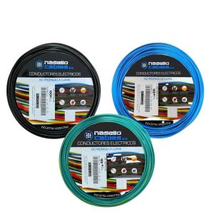 CABLE UNIPOLAR 4 MM X 100M PACK X 3 COLORES (NEGRO - CELESTE - VERDE/AMARILLO)