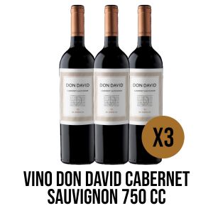 VINO DON DAVID CABERNET SAUVIGNON 750 CC X 3 UNIDADES - Vista 1