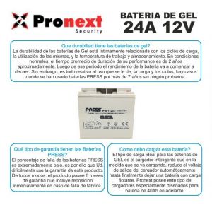 BATERIA DE GEL DE 12V 24 AH PRESS CICLO PROFUNDO - Vista 2