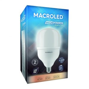 LAMPARA GALPONERA LED 40W E27 PVC MACROLED - Vista 1