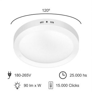 PANEL LED APLICAR REDONDO 24W MACROLED - Vista 7