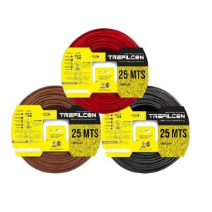 CABLE UNIPOLAR 2.5 MM TREFILCON X 25M PACK X 3 COLORES (MARRON - ROJO- NEGRO)