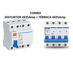 COMBO DISYUNTOR TETRAPOLAR 4X25 + TéRMICA TRIFASICO INDUSTRIAL 4X25 - Vista 1