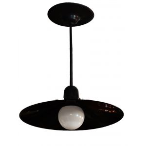 LAMPARA COLGANTE CHINO 1 LUZ BASICO NEGRO + LAMPARA GLOBO LED 12WTS FRIO - Vista 1