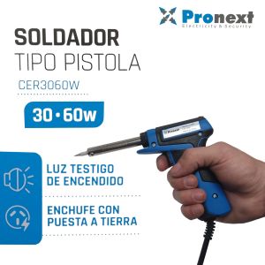 SOLDADOR 30 O 60W CON PUNTA CERAMICA PRONEXT - Vista 5