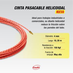 CINTA PASACABLE HELICOIDAL DE 20 MTS EXULTT - Vista 4