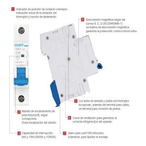 LLAVE TERMICA TETRAPOLAR 4X32A 6KA CURVA C CHINT - Vista 1