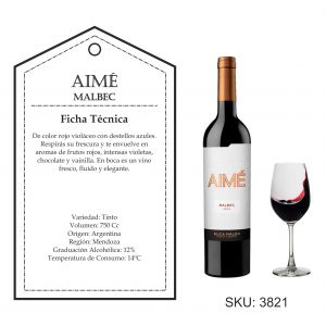 VINO AIME MALBEC 750 CC - Vista 1