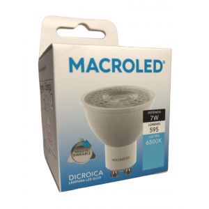 LAMPARA DICROICA LED 7W GU10 DE PVC DIMERIZABLE MACROLED - Vista 6