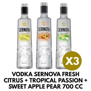 VODKA SERNOVA FRESH CITRUS + TROPICAL PASSION +  SWEET APPLE PEAR 700 CC - Vista 1