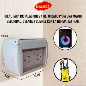 TAPA CAPSULADA EXTERIOR MEMBRANA APLICAR + 2 TOMA 10A EXULTT URBANA - Vista 5