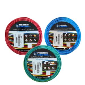 CABLE UNIPOLAR 4 MM X 100M PACK X 3 COLORES (ROJO - CELESTE - VERDE/AMARILLO)