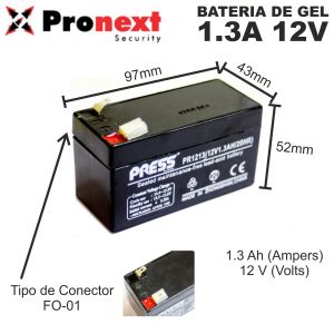 BATERIA DE GEL DE 12V 1.3 AH PRESS - Vista 1