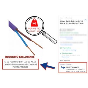 CABLE SUBTERRANEO 2X1.5 MM X METRO CONDUELEC - Vista 3