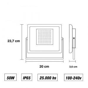 REFLECTOR LED RGB PRO SMART 50W 220V MACROLED - Vista 3