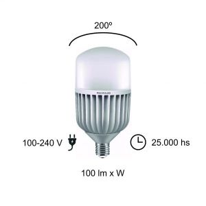 LAMPARA GALPONERA LED 90W E40 PVC MACROLED - Vista 5