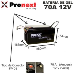 BATERIA DE GEL DE 12V 70 AH PRESS - Vista 1