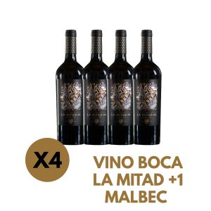 VINO BOCA LA MITAD +1 MALBEC 2018 X 4 UNIDADES - Vista 1