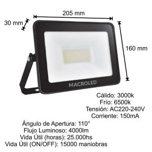 REFLECTOR LED SMD 50W IP65 ECO MACROLED - Vista 4