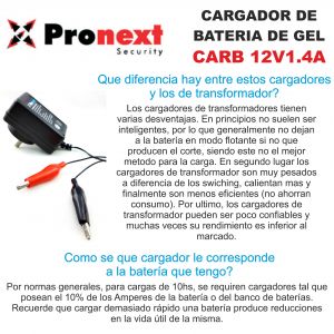 CARGADOR DE BATERIA DE GEL 12V 1.4 AMP C/ CORTE AUTOMATICO - Vista 2