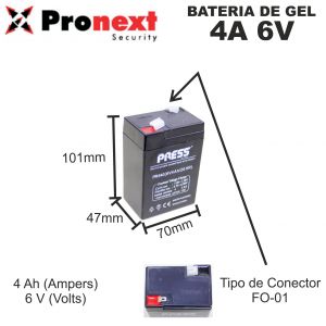 BATERIA DE GEL PRESS DE 6V 4A - Vista 1